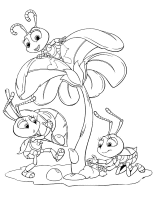 A coloring page of a bugs life